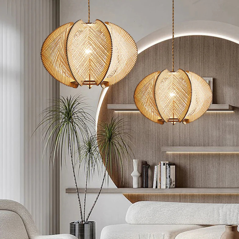 Ritta Retro Round LED Pendant Light Rope Dining Room Living Room - Letslighting