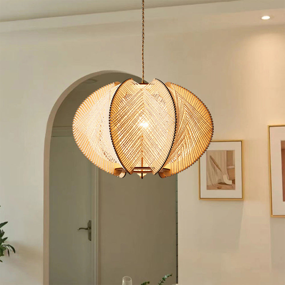 Ritta Retro Round LED Pendant Light Rope Dining Room Living Room - Letslighting