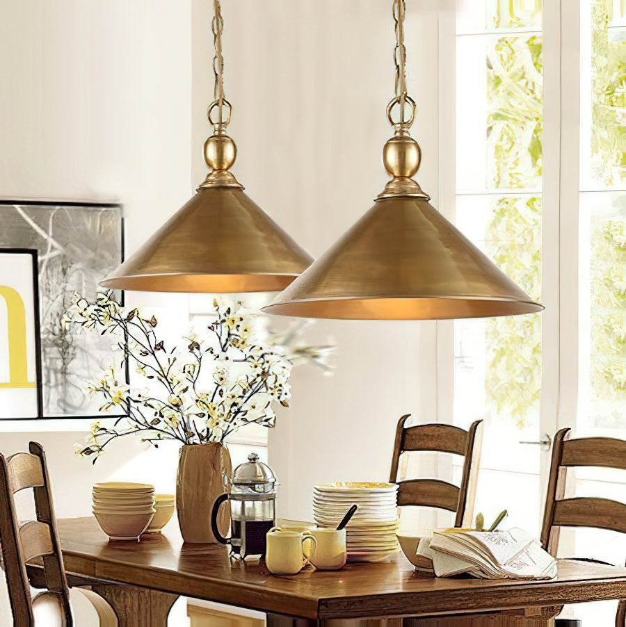 Cemirel Vintage Industrial Brass Pendant Light - Letslighting