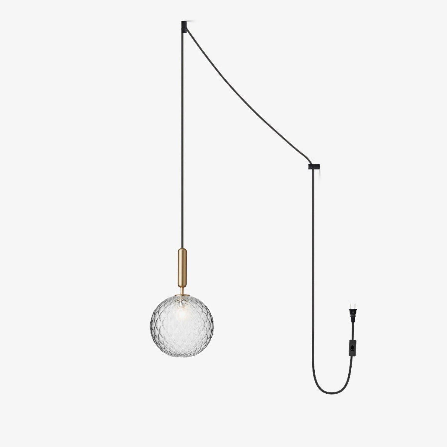 Azorila Modern Minimalist Swag Brass Glass Pendant Light - Letslighting