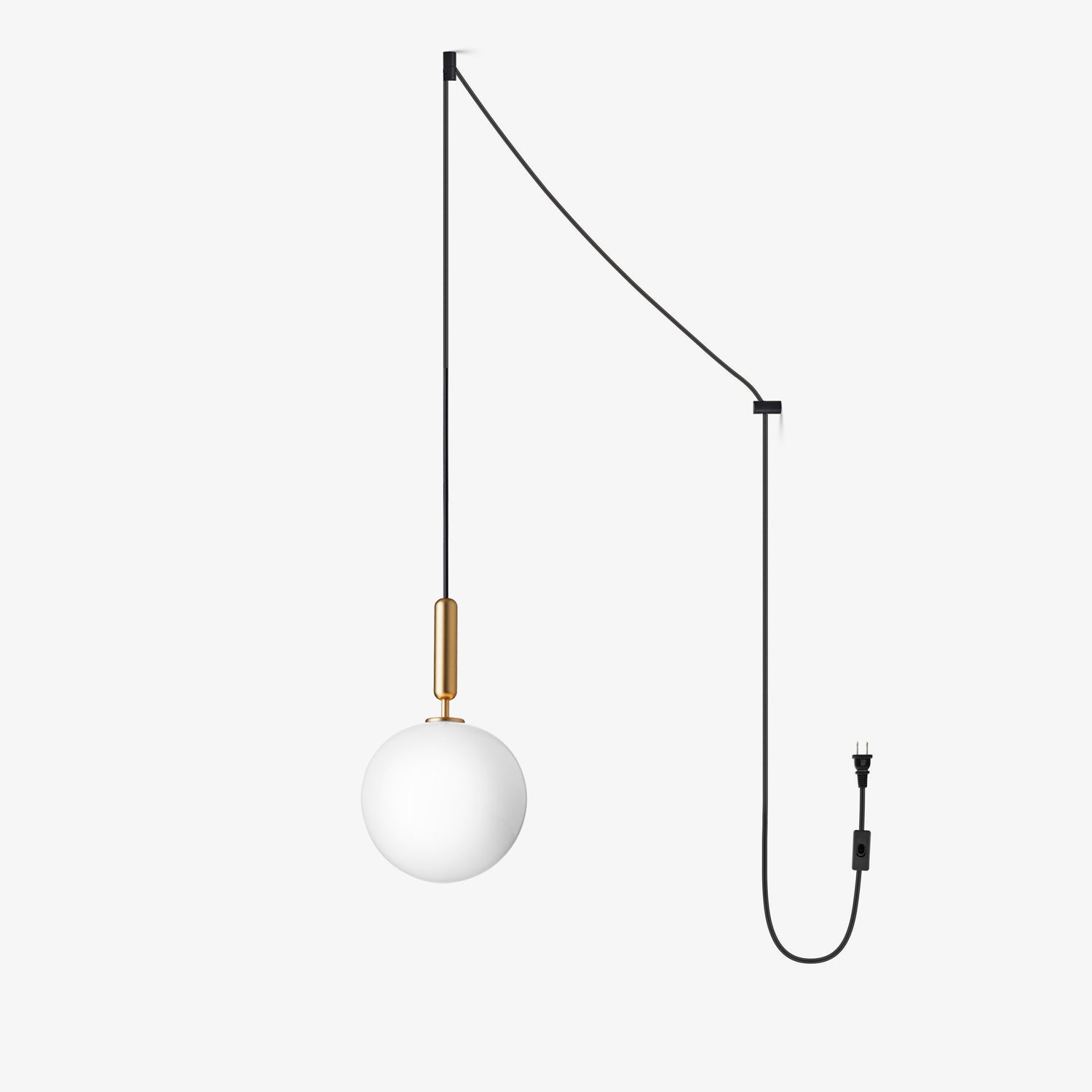 Azorila Modern Minimalist Swag Brass Glass Pendant Light - Letslighting