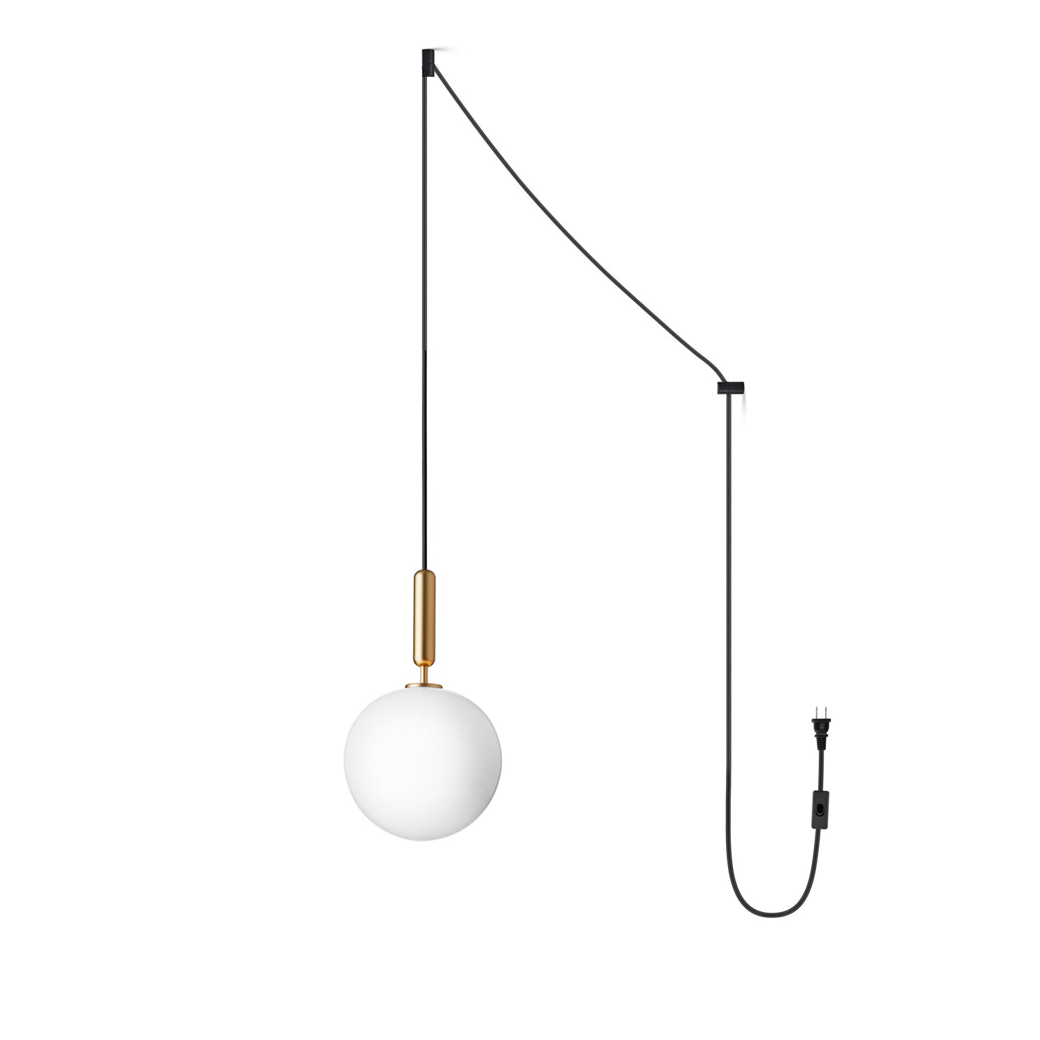 Azorila Modern Minimalist Swag Brass Glass Pendant Light - Letslighting