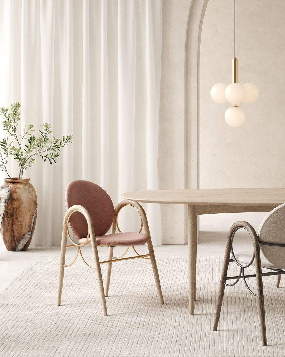 Azorila Modern Minimalist Swag Brass Glass Pendant Light - Letslighting