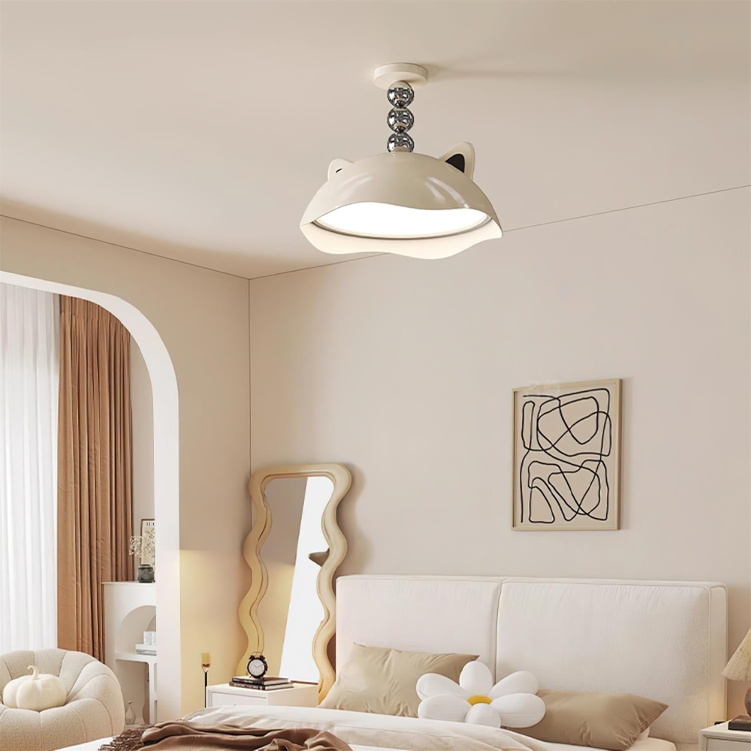Miki Ceiling Light Cat Ears Shiny Orbs Playful - Letslighting