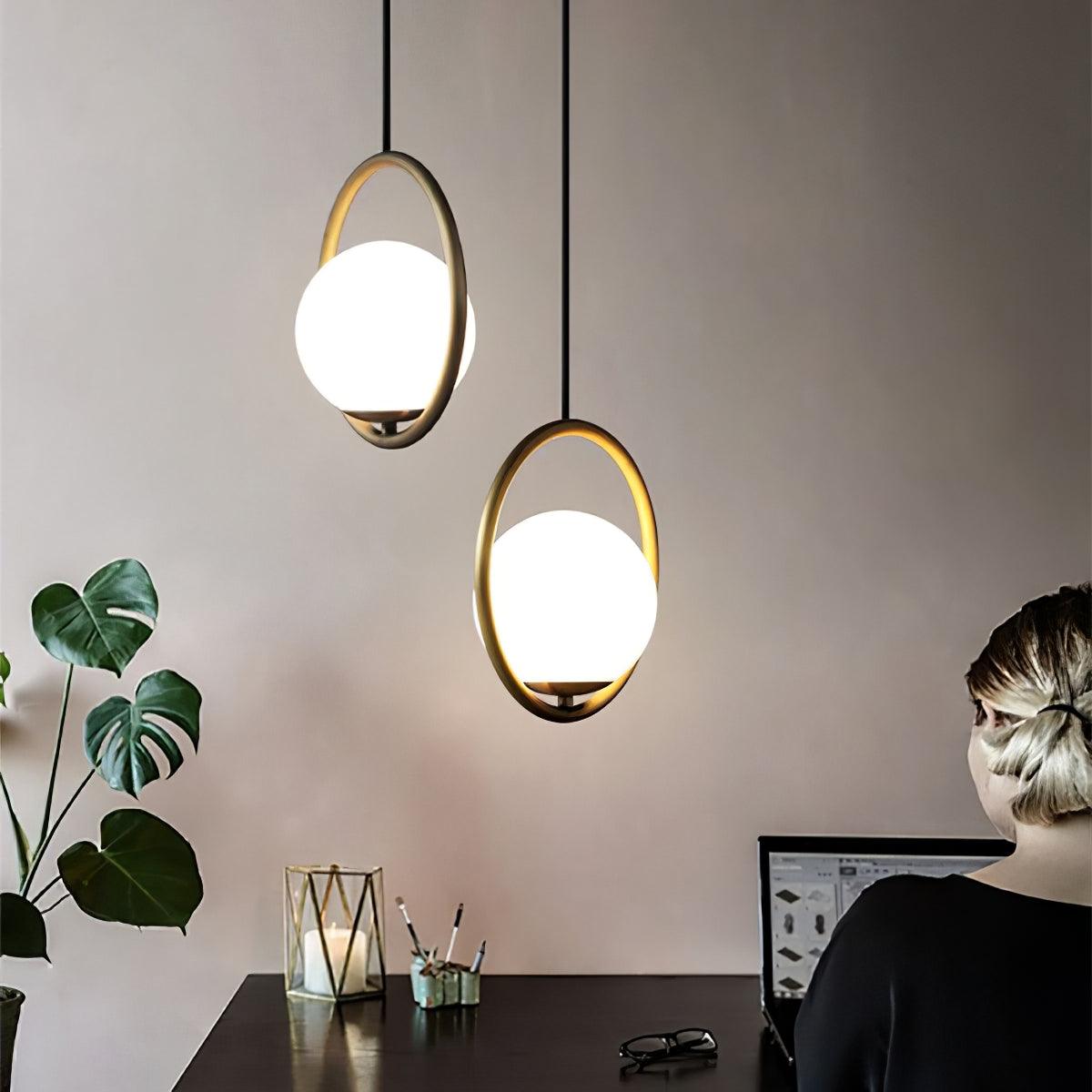 Ellipse Contemporary Brass Pendant Light - Letslighting
