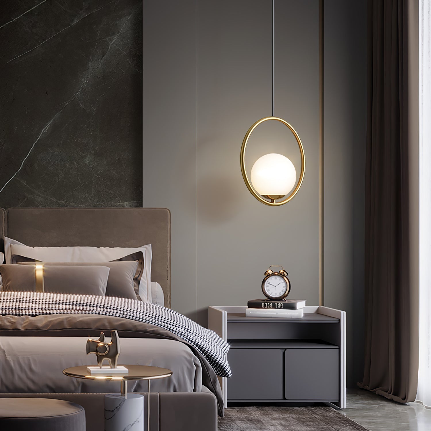 Lustra Pendant Lamp Brass Modern Ring - Letslighting
