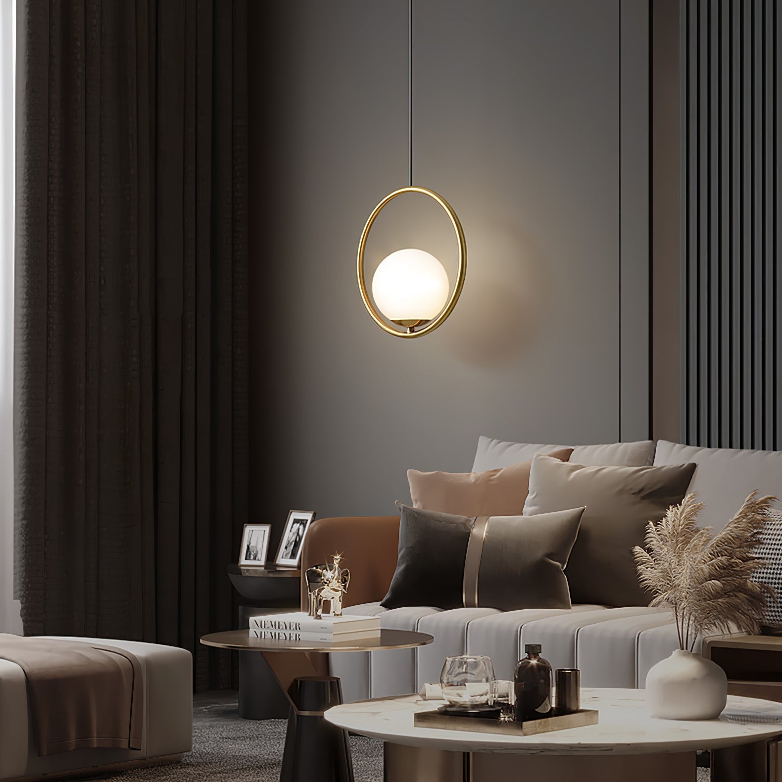 Lustra Pendant Lamp Brass Modern Ring - Letslighting