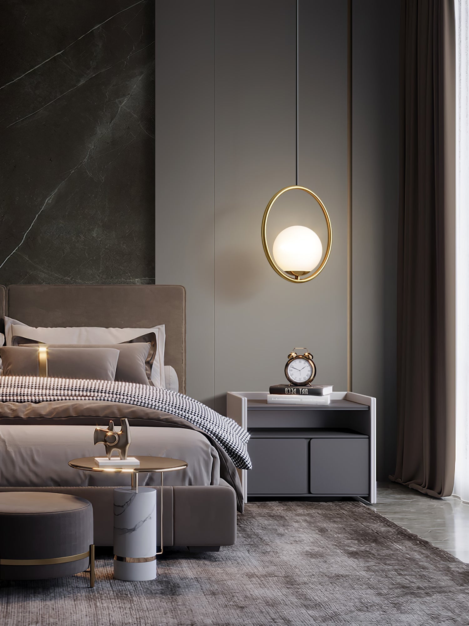 Lustra Pendant Lamp Brass Modern Ring - Letslighting