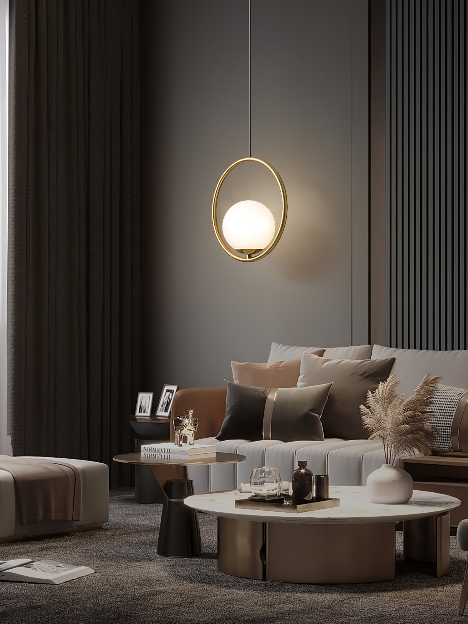 Lustra Pendant Lamp Brass Modern Ring - Letslighting