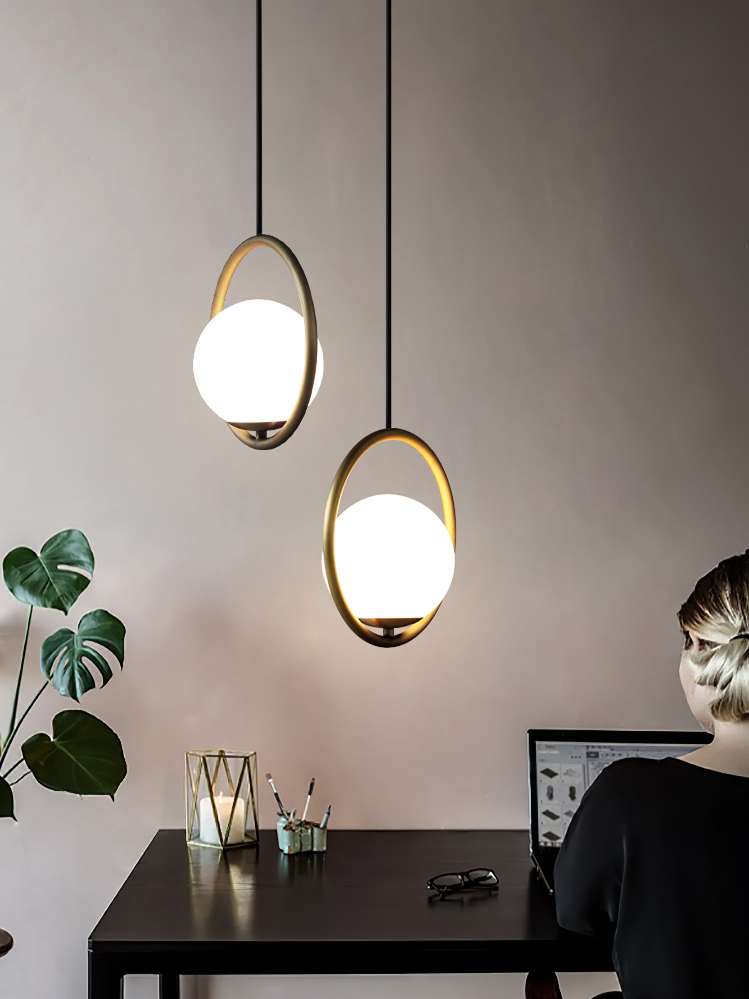 Lustra Pendant Lamp Brass Modern Ring - Letslighting