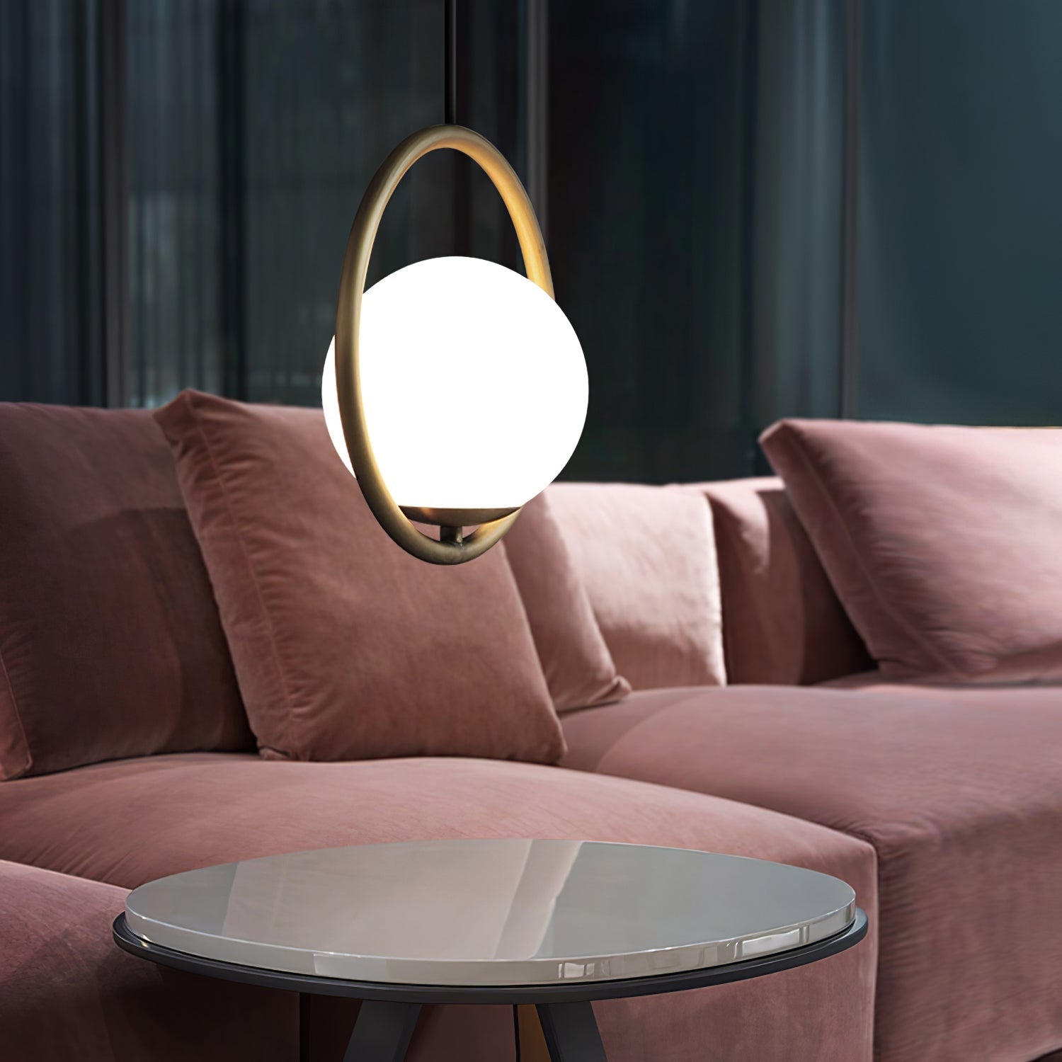 Lustra Pendant Lamp Brass Modern Ring - Letslighting
