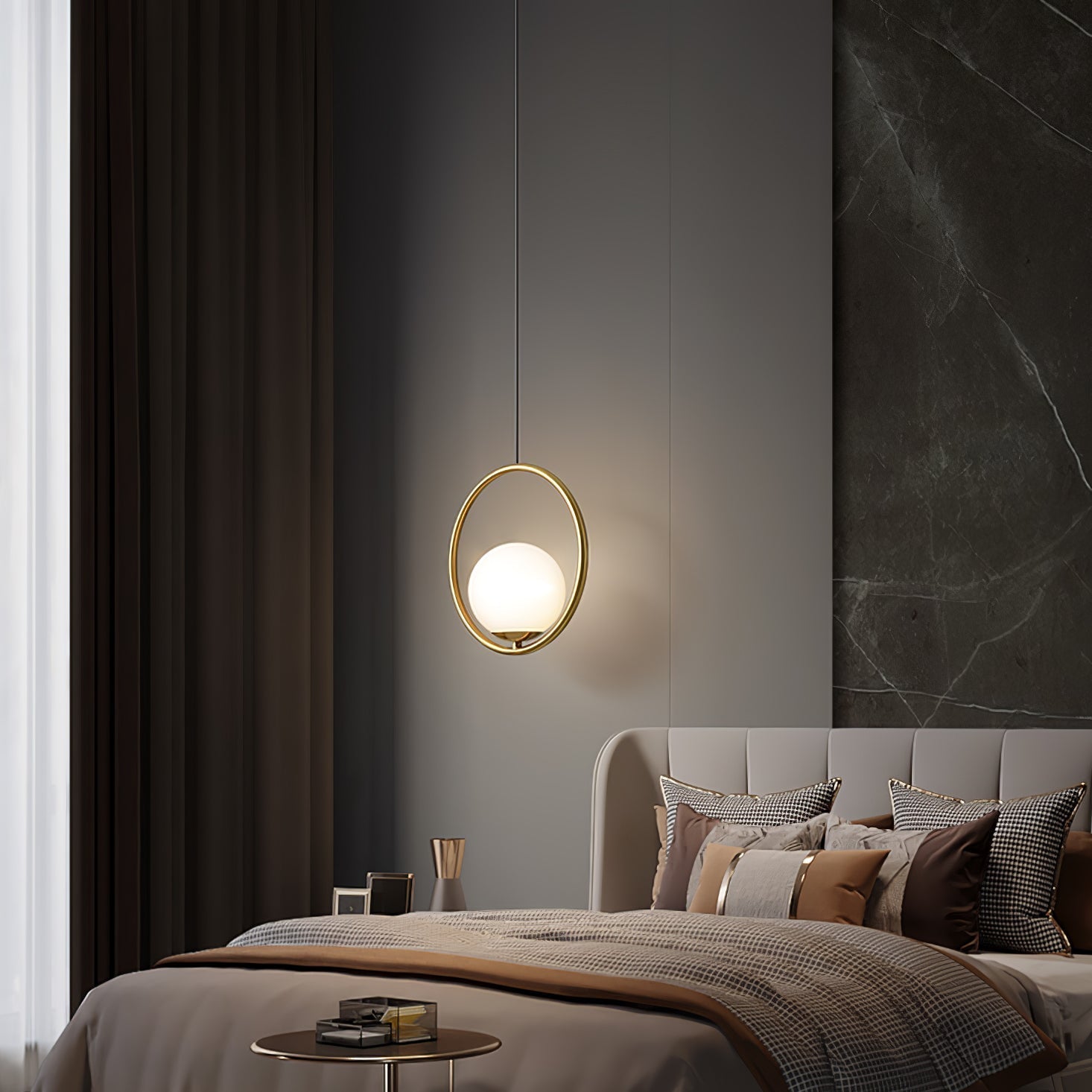 Lustra Pendant Lamp Brass Modern Ring - Letslighting