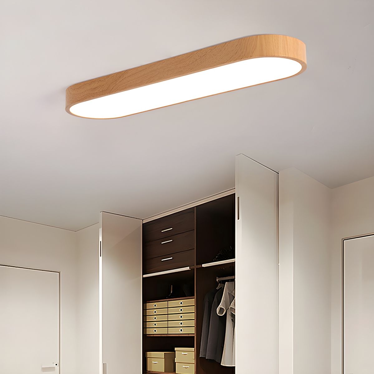 Eliriel Modern Minimalist Round Wood Flush Mount Ceiling Lamp - Letslighting