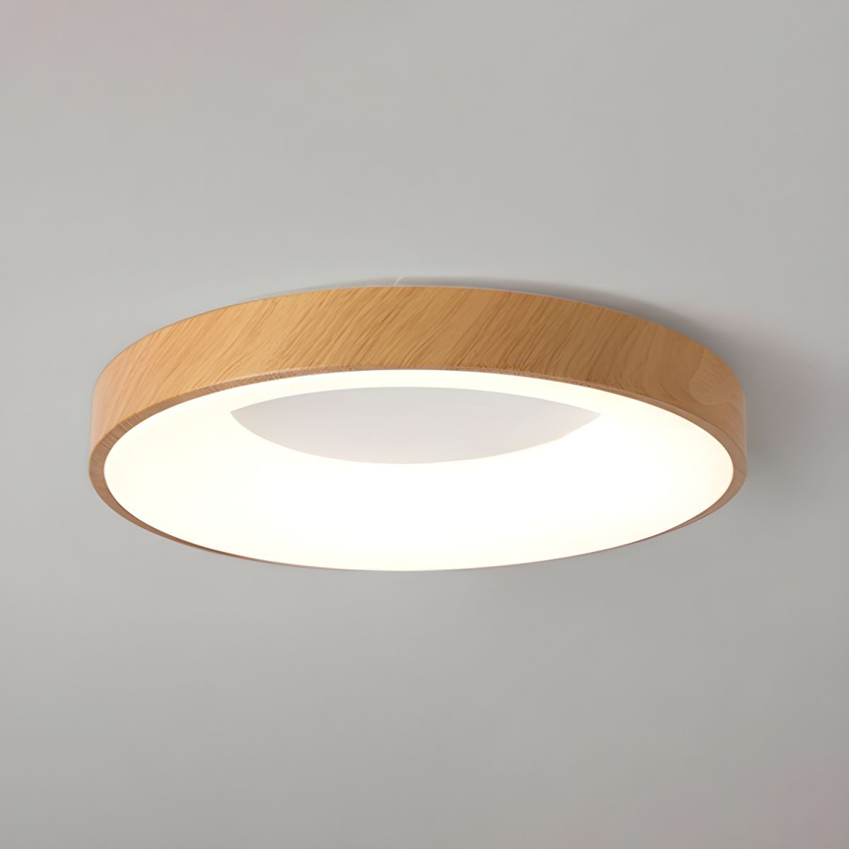 Eliriel Modern Minimalist Round Wood Flush Mount Ceiling Lamp - Letslighting