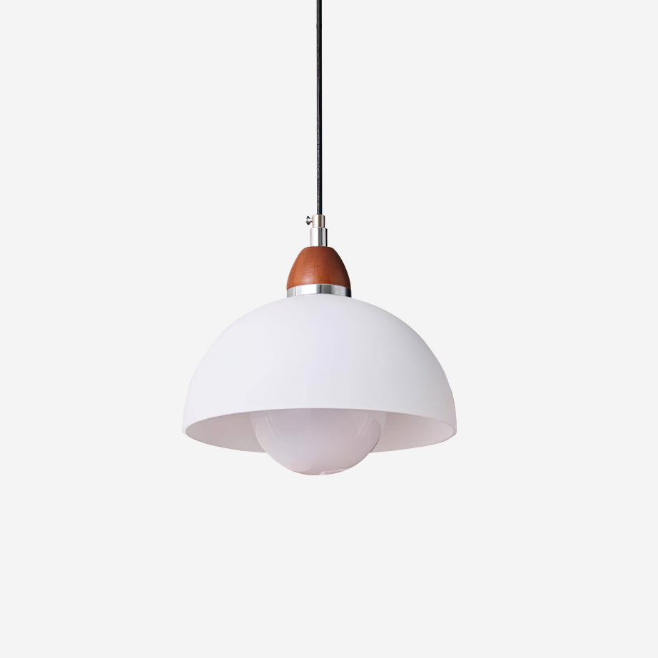 Milagro Pendant Lamp Dome Wood Accent Minimalist - Letslighting