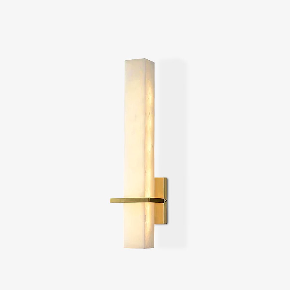 Ritta Wall Lamp White Alabaster Brass Modern Cuboid - Letslighting