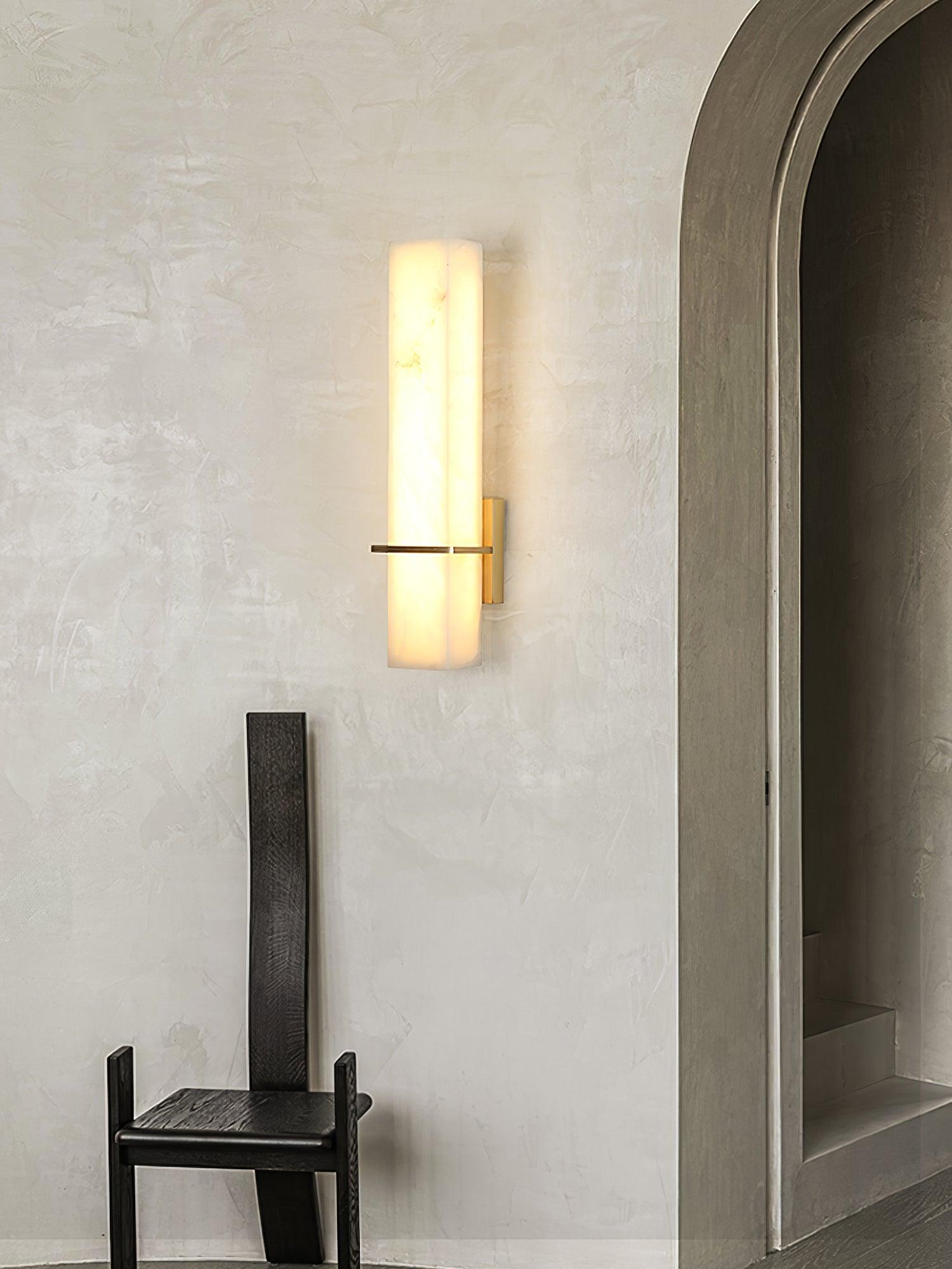 Luste Alabaster Wall Sconce Brass Band Shape - Letslighting