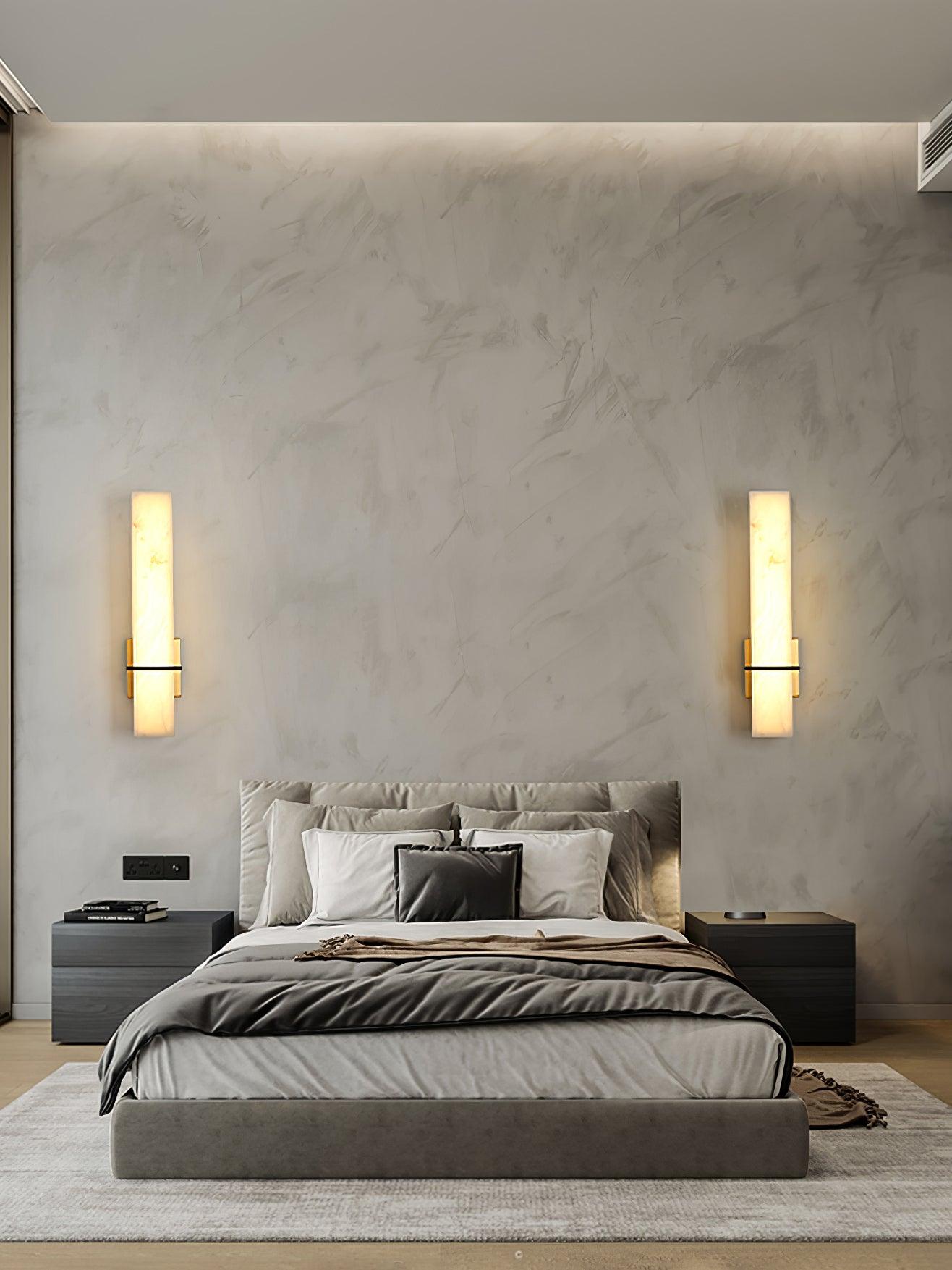 Luste Alabaster Wall Sconce Brass Band Shape - Letslighting