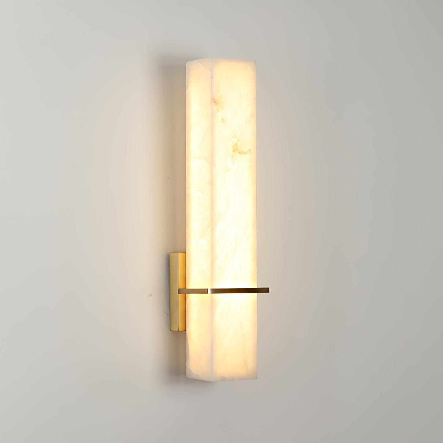 Ritta Wall Lamp White Alabaster Brass Modern Cuboid - Letslighting