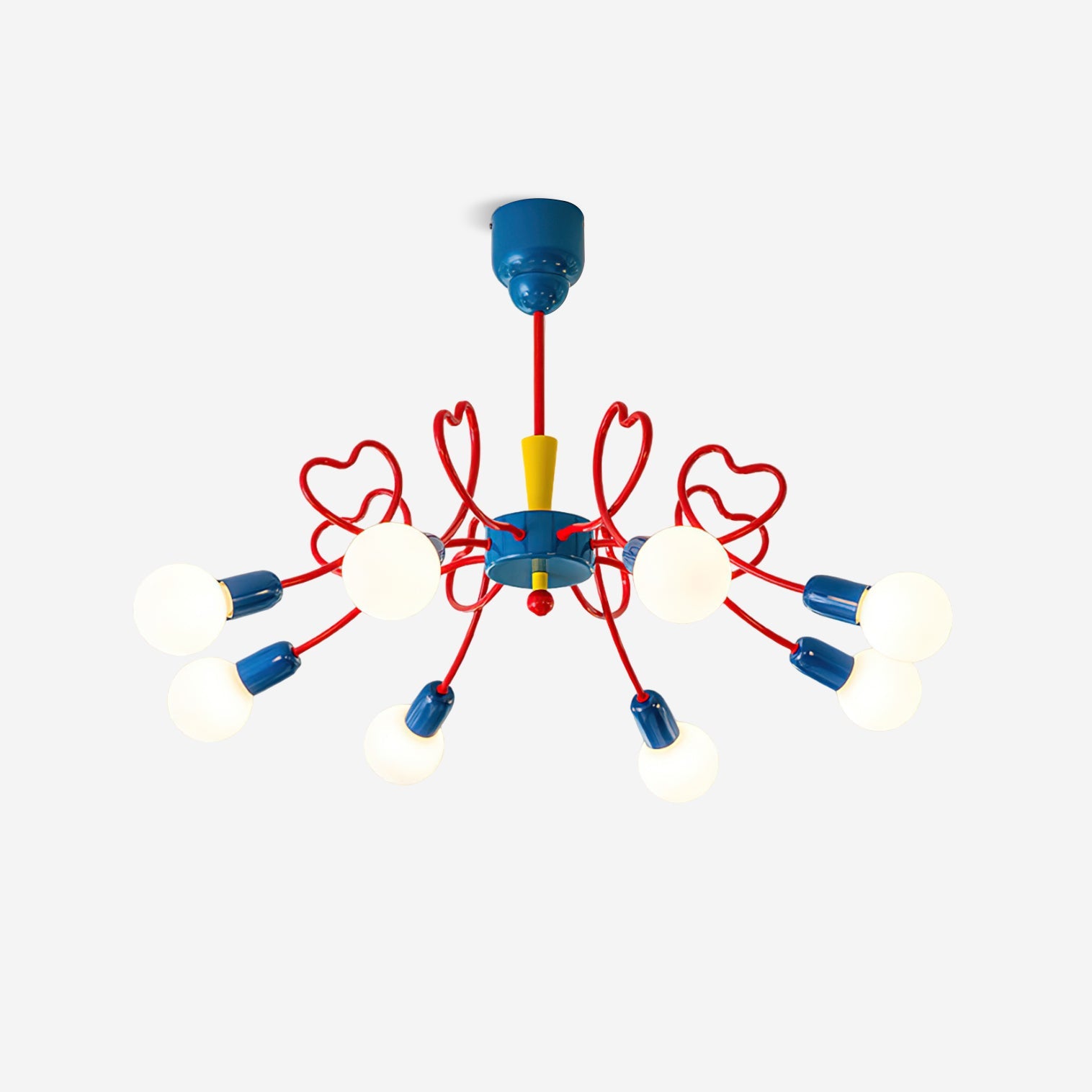 Chandelier Heart-Shaped Arms Colorful Playful Artistic - Letslighting