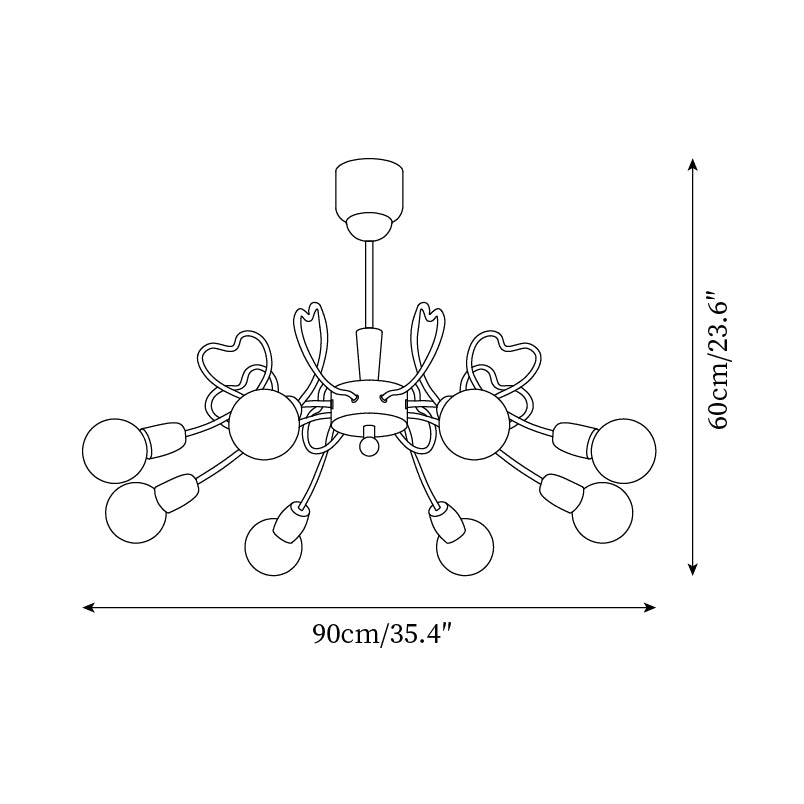 Chandelier Heart-Shaped Arms Colorful Playful Artistic - Letslighting