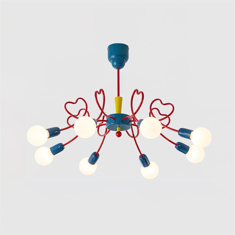 Chandelier Heart-Shaped Arms Colorful Playful Artistic - Letslighting