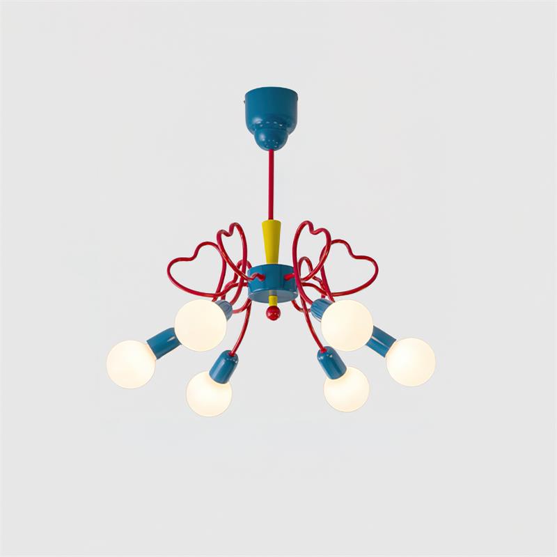 Chandelier Heart-Shaped Arms Colorful Playful Artistic - Letslighting