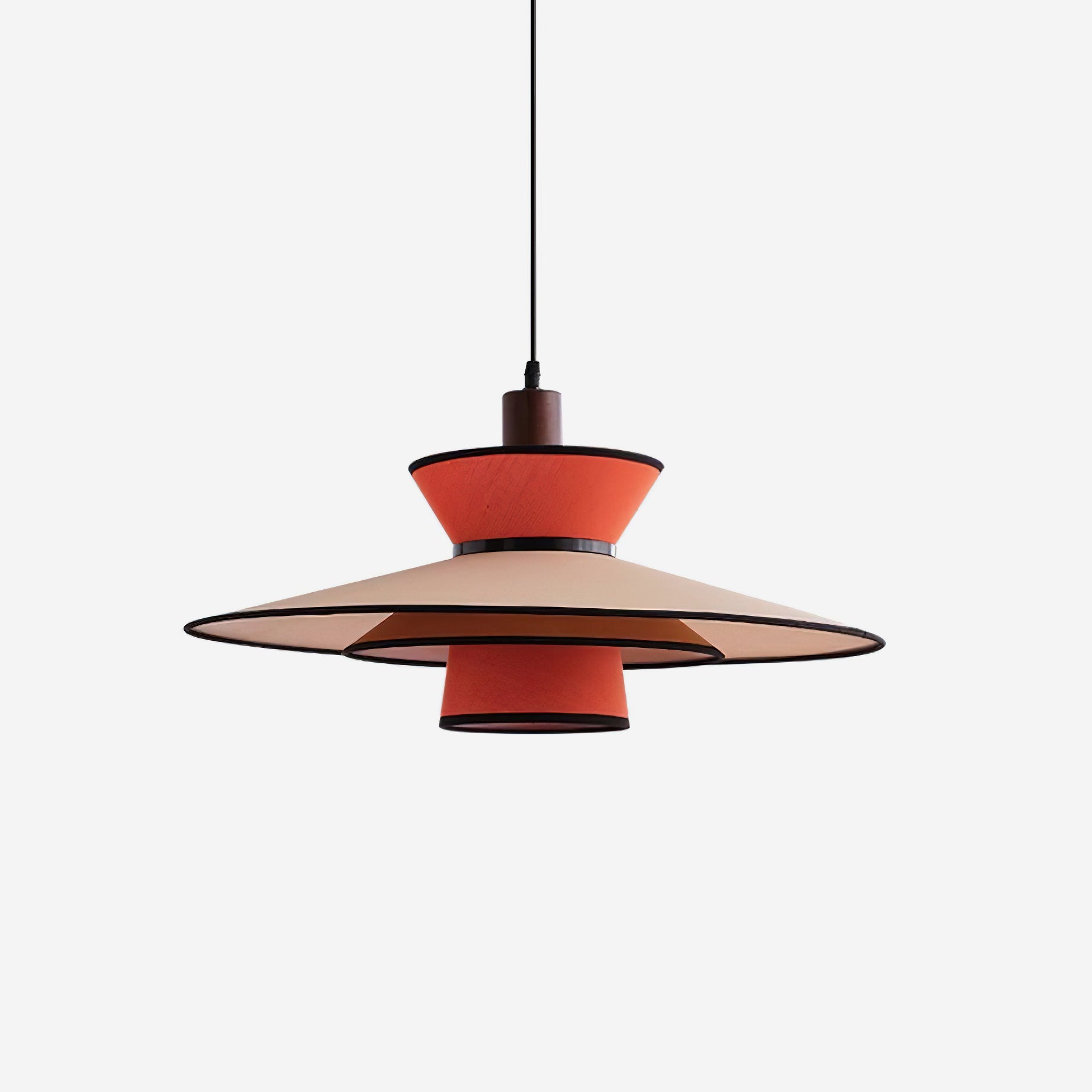 Milano Pendant Lamp Layered Fabric Geometric Red - Letslighting