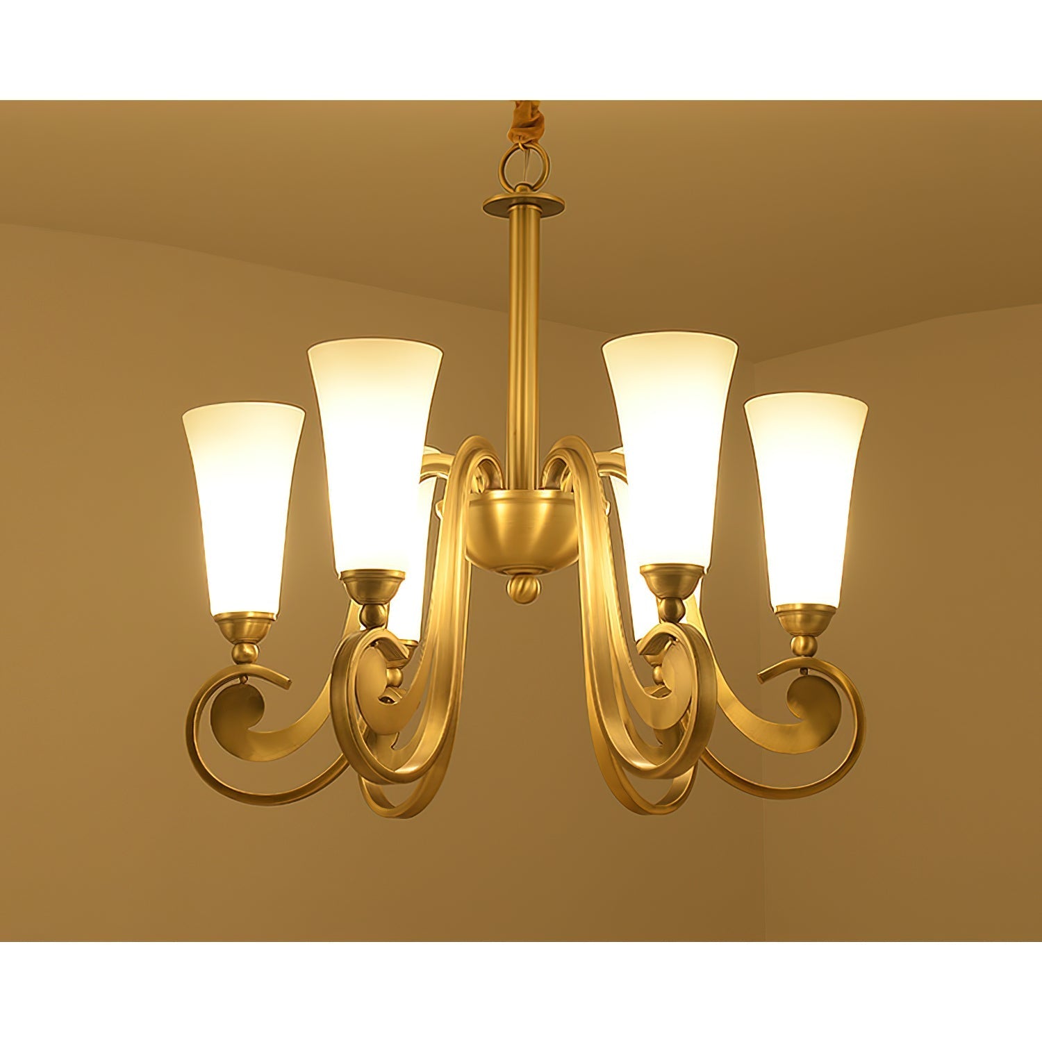 Ilsolen Postmodern Luxury Brass Glass Chandelier - Letslighting