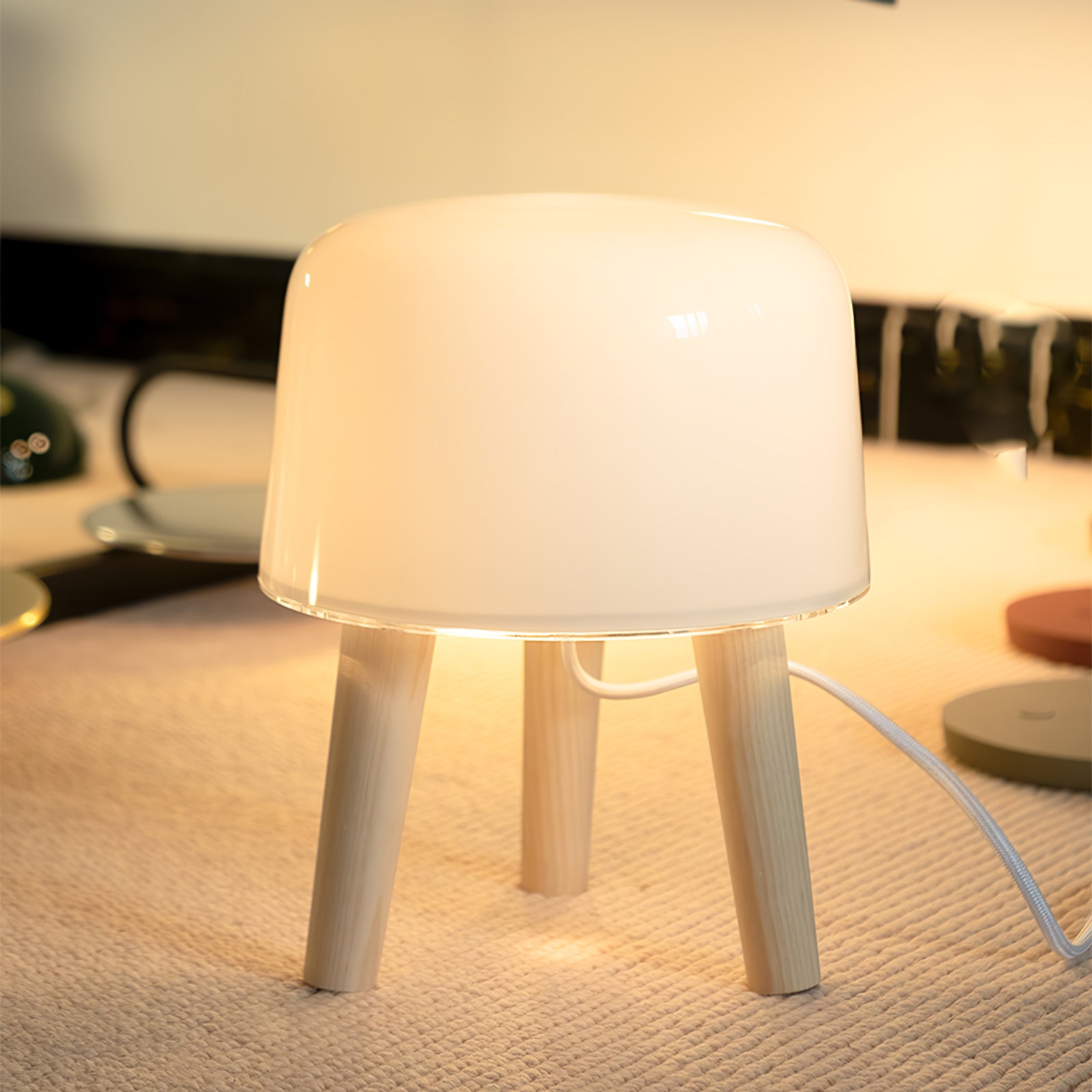 GlowPod Wood Milk Table Lamp - Letslighting