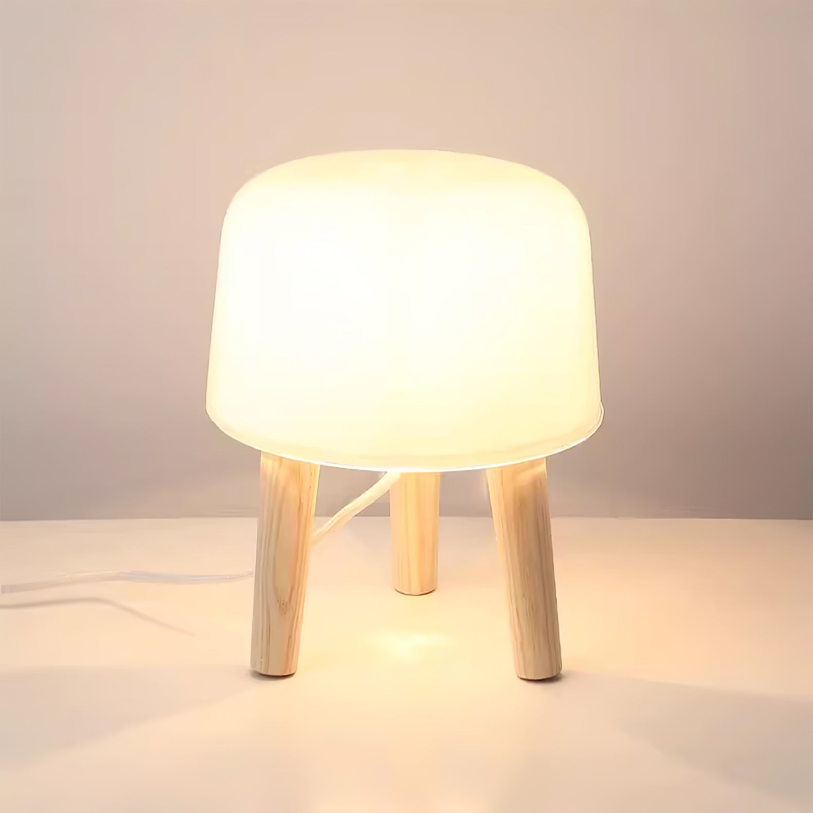 GlowPod Wood Milk Table Lamp - Letslighting
