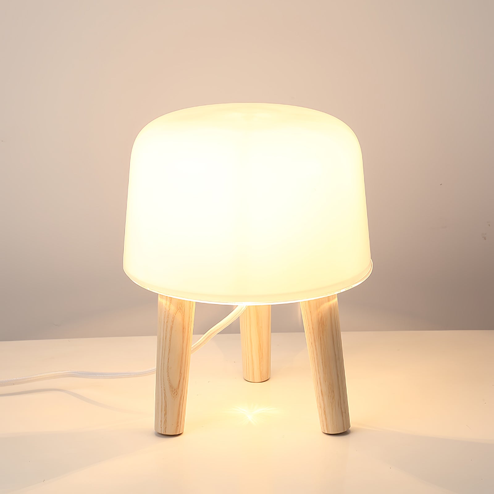 GlowPod Wood Milk Table Lamp - Letslighting
