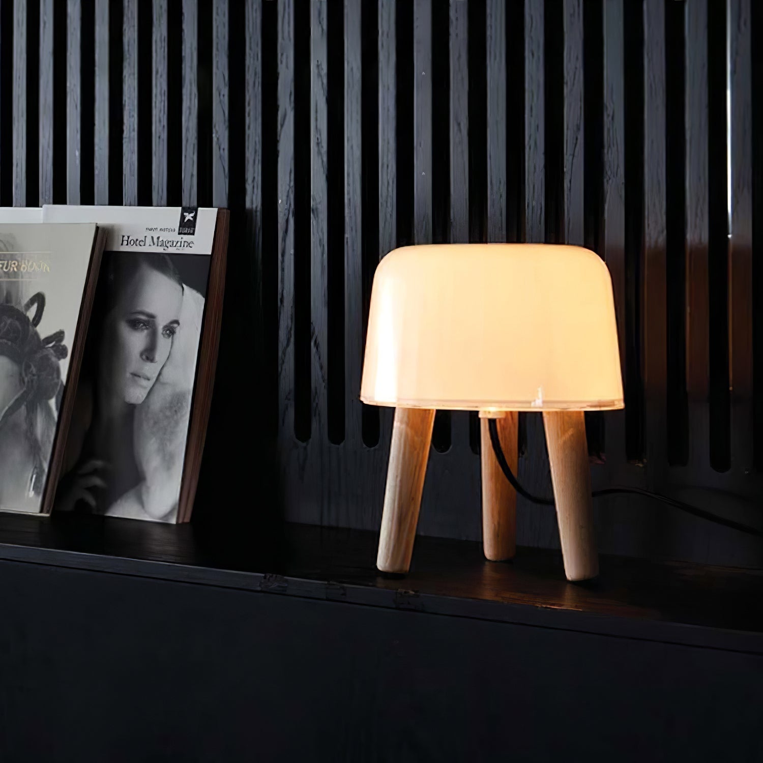 GlowPod Wood Milk Table Lamp - Letslighting