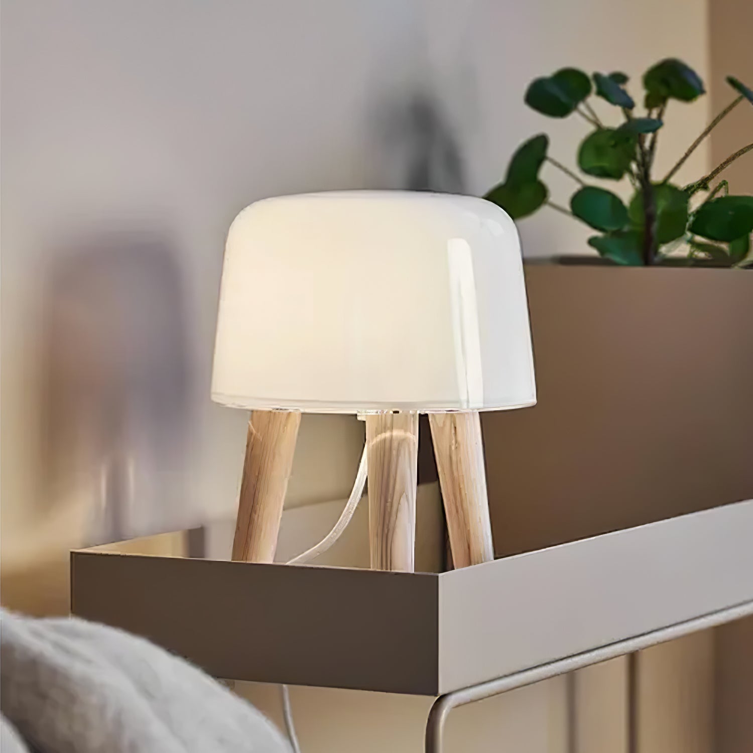 GlowPod Wood Milk Table Lamp - Letslighting