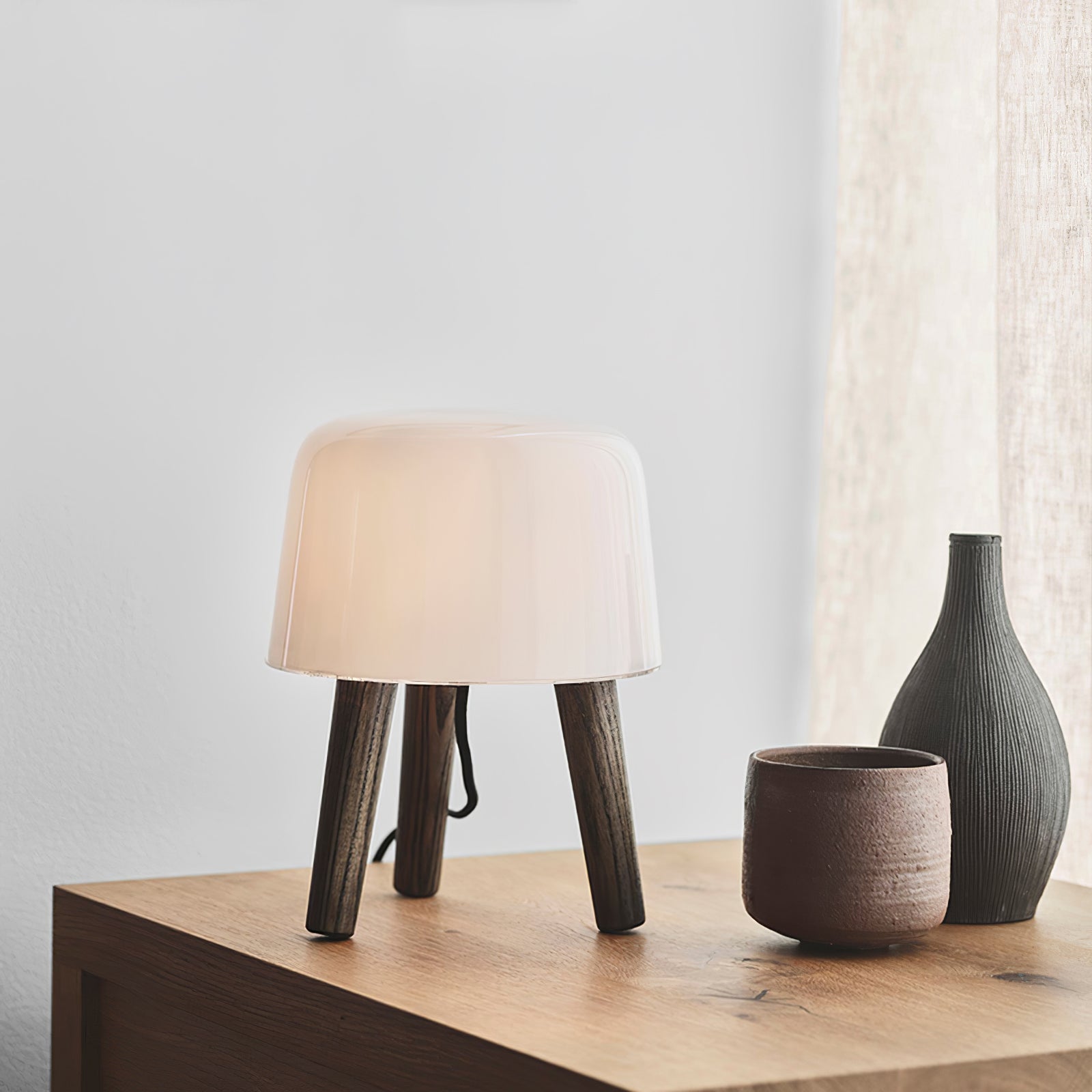 GlowPod Wood Milk Table Lamp - Letslighting