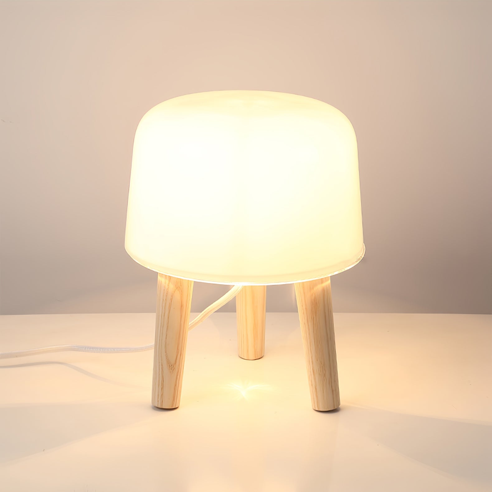 GlowPod Wood Milk Table Lamp - Letslighting