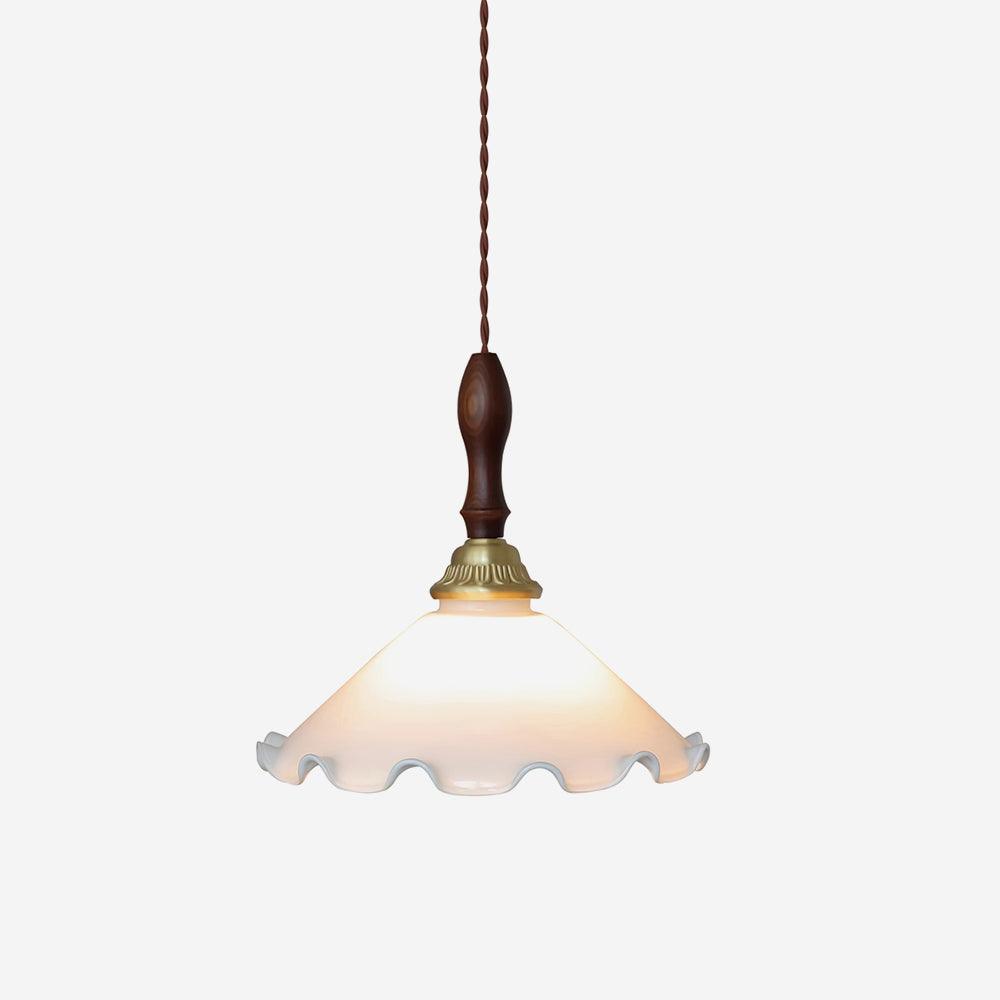 Milky Flower Pendant Light Glass Ruffle Organic - Letslighting