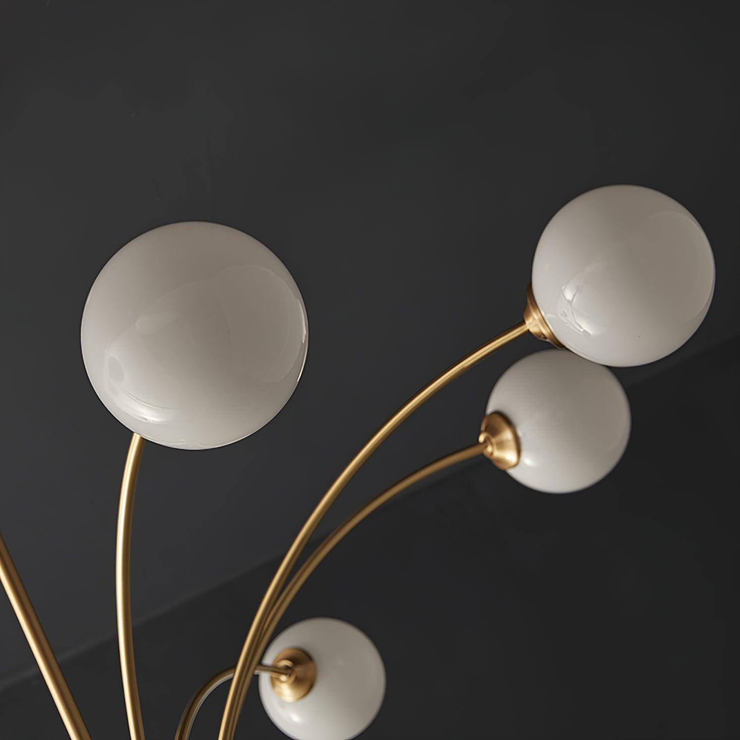 Lustra Chandelier Curved Arms Brass - Letslighting