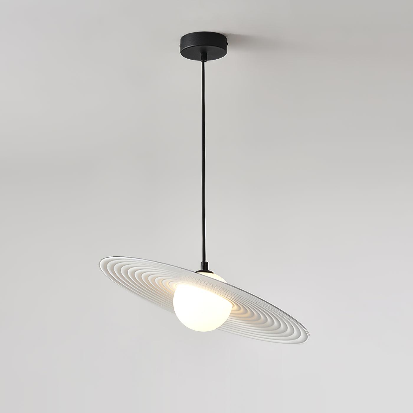 Lustra Pendant Light PE LED Plate White and Black - Letslighting