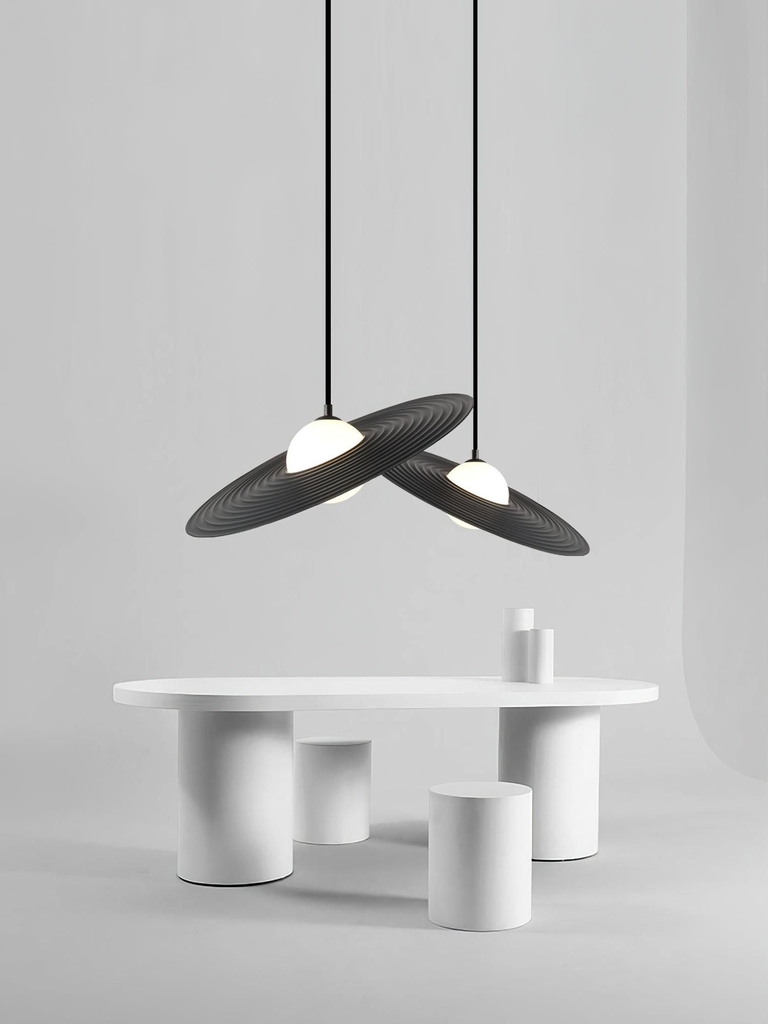 Lustra Pendant Light PE LED Plate White and Black - Letslighting