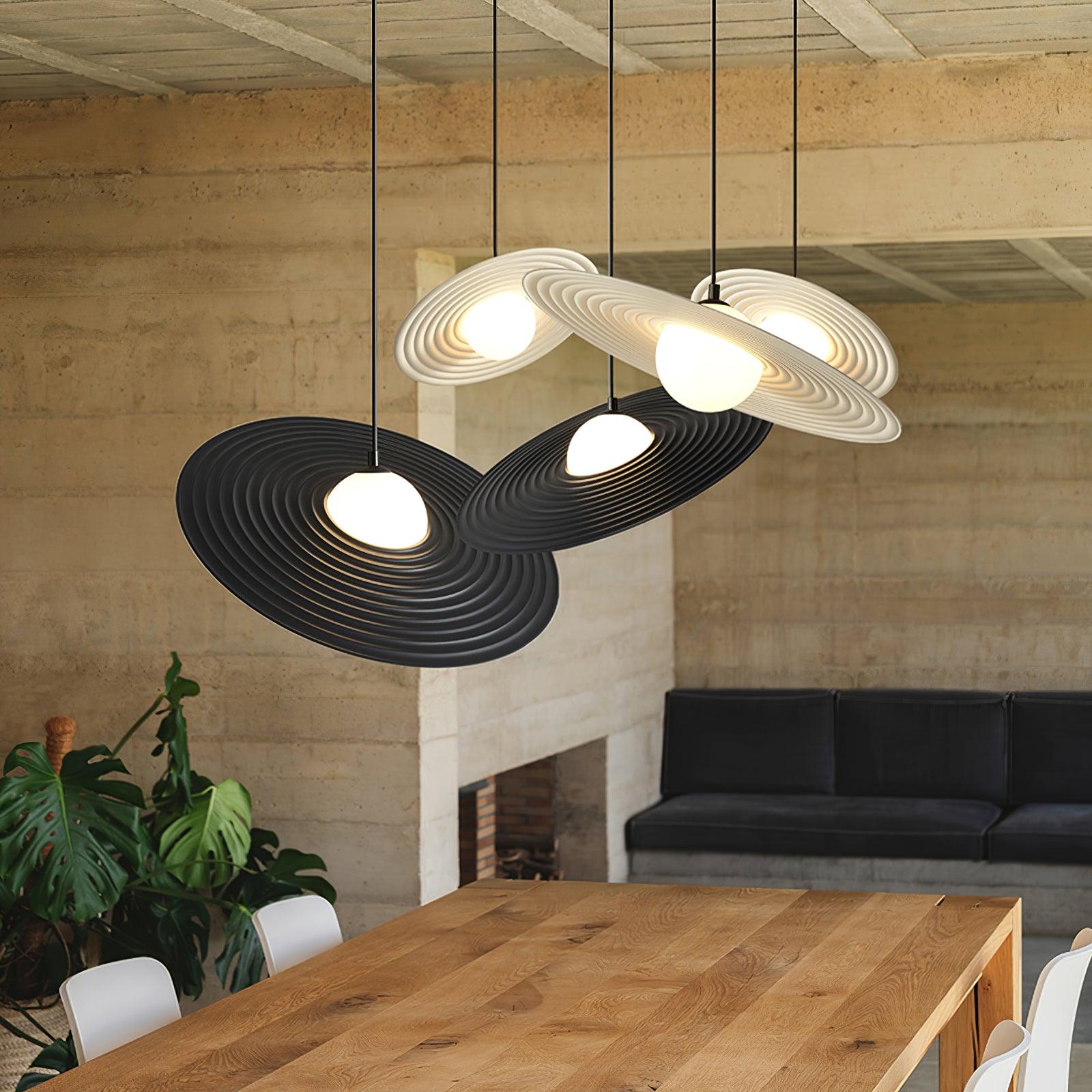 Lustra Pendant Light PE LED Plate White and Black - Letslighting
