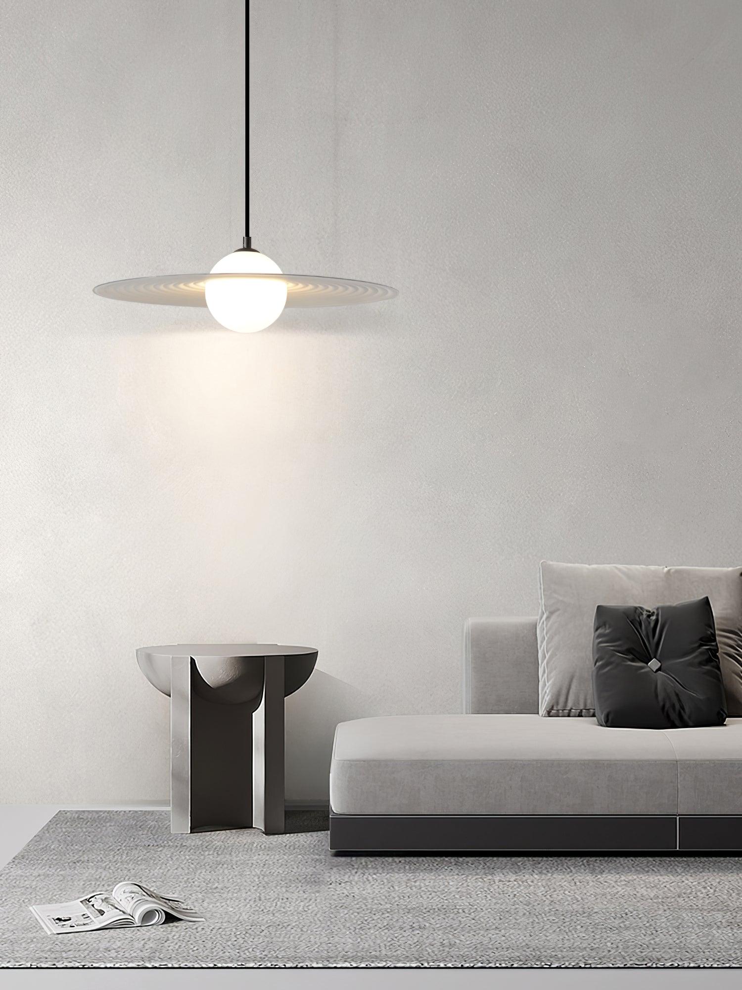 Lustra Pendant Light PE LED Plate White and Black - Letslighting