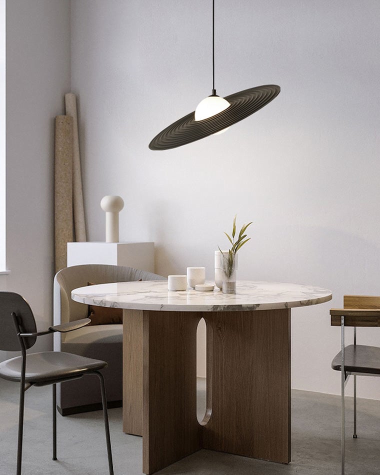 Lustra Pendant Light PE LED Plate White and Black - Letslighting