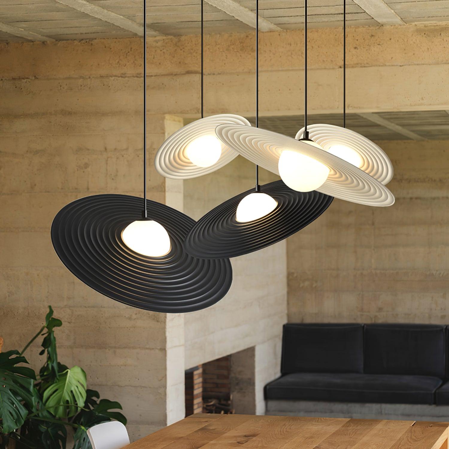 Lustra Pendant Light PE LED Plate White and Black - Letslighting
