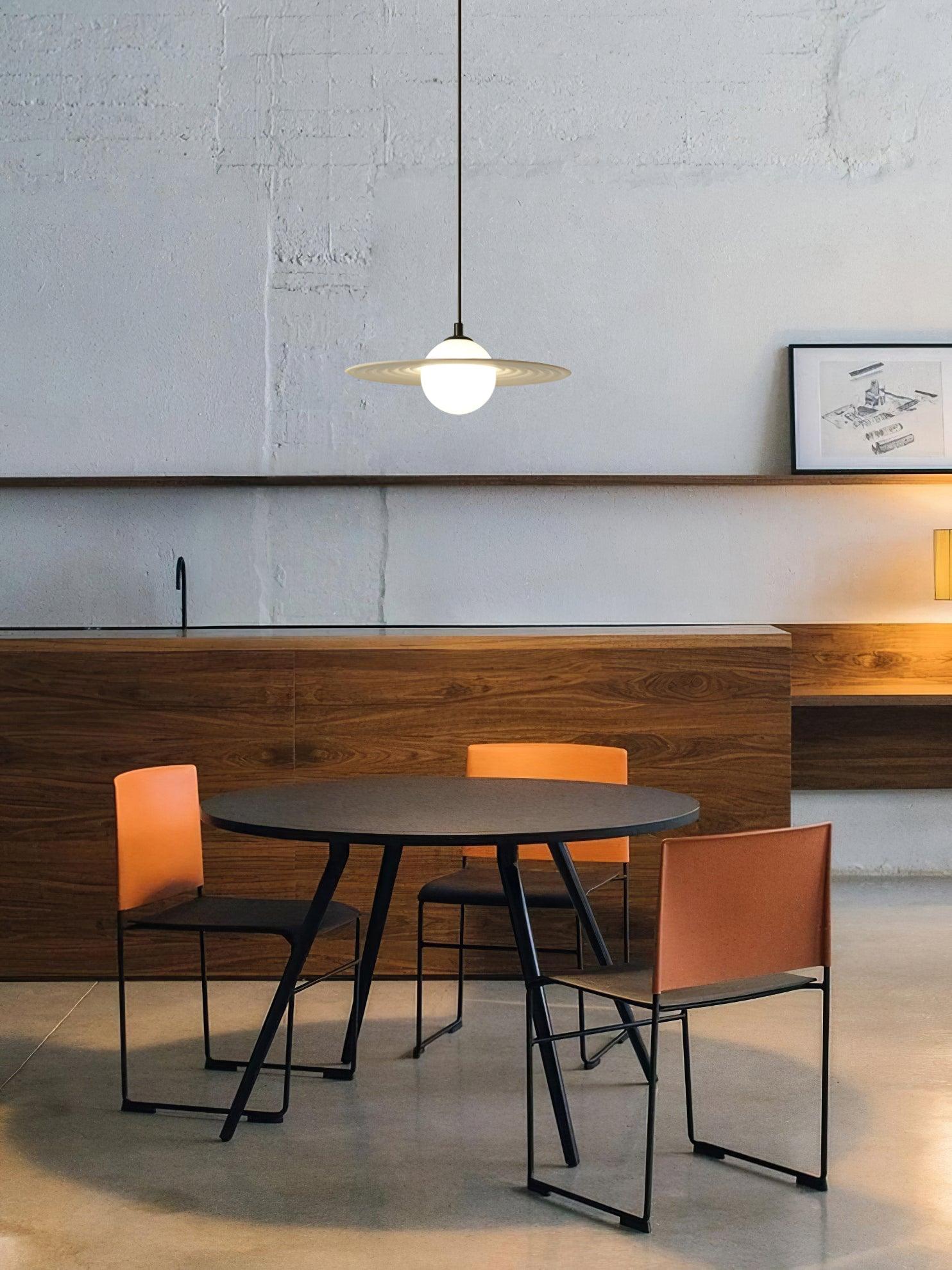 Lustra Pendant Light PE LED Plate White and Black - Letslighting