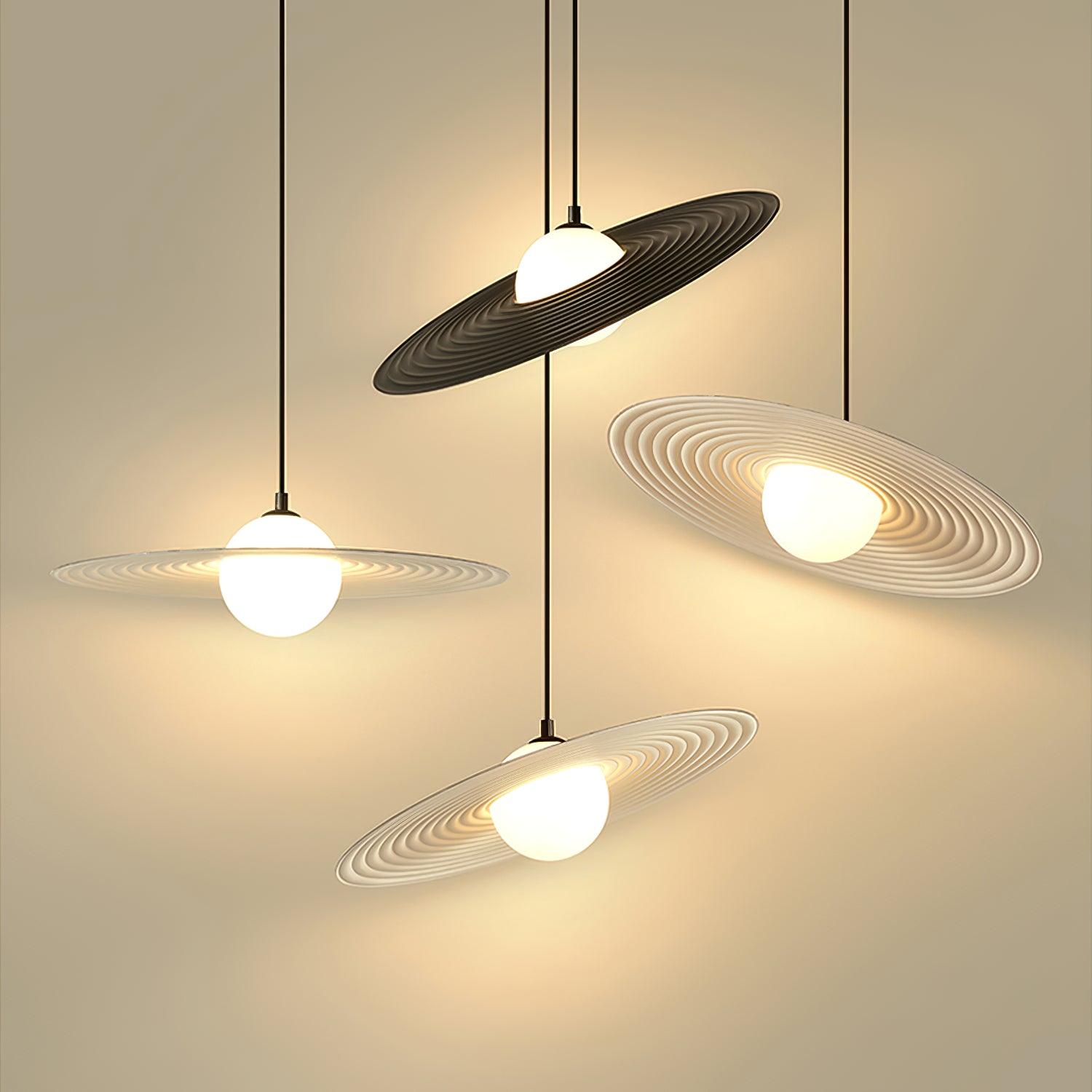 Lustra Pendant Light PE LED Plate White and Black - Letslighting