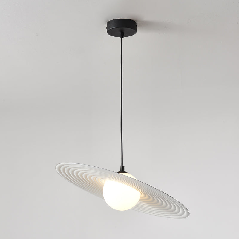 Lustra Pendant Light PE LED Plate White and Black - Letslighting