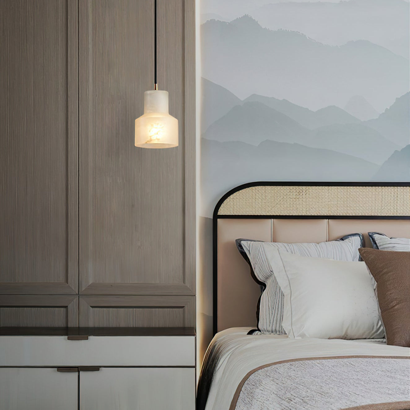 Ritta Alabaster Pendant Light Brass Luxurious - Letslighting