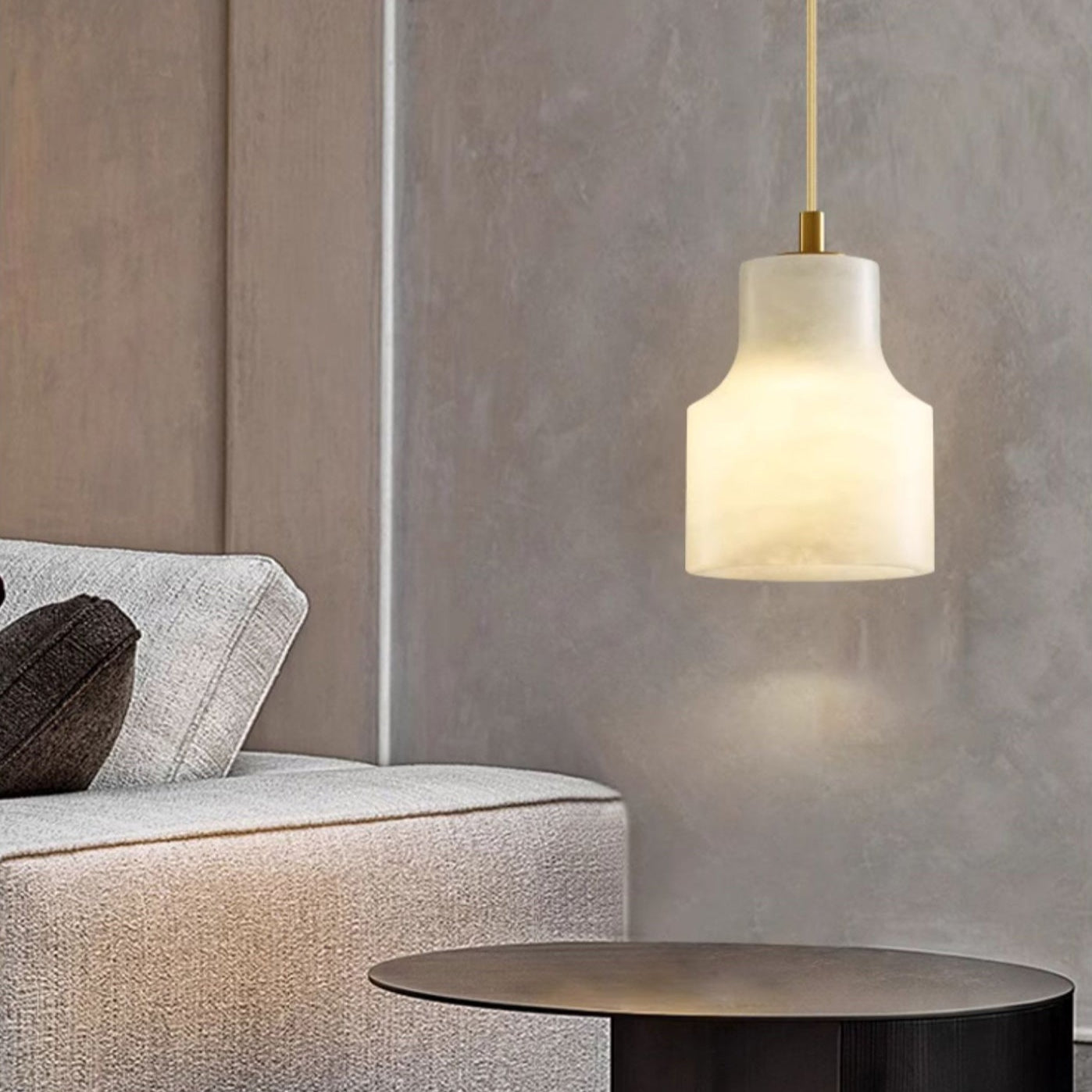 Ritta Alabaster Pendant Light Brass Luxurious - Letslighting