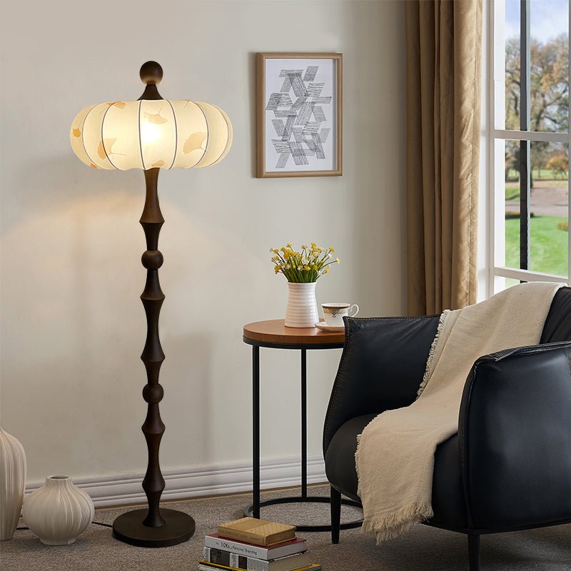 Whispen Wood Fabric Vintage Floor Lamp - Letslighting